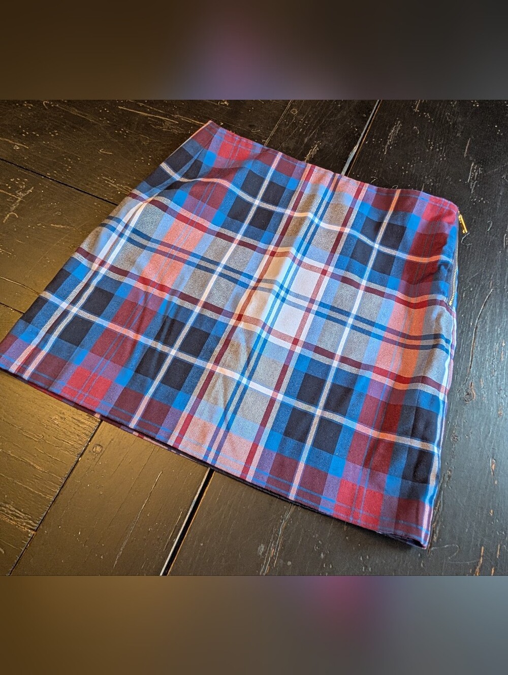 Tommy Hilfiger Size 2 Blue Plaid Mini Skirt Y2K Preppy Collegiate Dark Academia